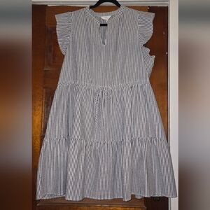 Time & Tru Striped Sleeveless Dress